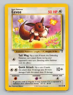 Eevee 74/110 Common Pokemon TCG WOTC Legendary Collection Light Play - Image 1