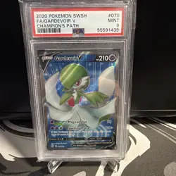 2020 POKEMON SWORD & SHIELD CHAMP'S PATH #070 FULL ART/GARDEVOIR V PSA 9 - Image 1