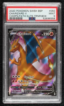 Charizard V (2020 Champions Path) Pokemon Sword & Shield Black Star PSA 9 MINT - Image 1
