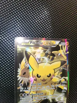 Pokemon TCG Pikachu EX XY124 Black Star Promo 2016 Holo Card TCG HP+/LP- VG - Image 2