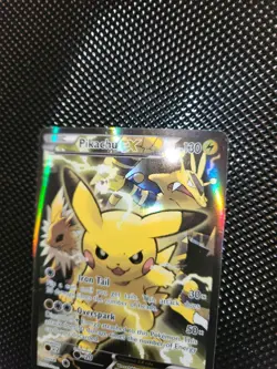 Pokemon TCG Pikachu EX XY124 Black Star Promo 2016 Holo Card TCG HP+/LP- VG - Image 3
