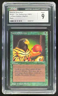 1993 Magic The Gathering Limited Edition Alpha Rare Natural Selection CGC 9 - Image 1