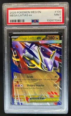 2025 Pokemon Mega Evolution MEG EN Latias ex Double Rare #100/132 PSA 9 - Image 1