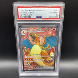 2023 POKEMON SV 151 MEW EN #183/165 CHARIZARD EX ULTRA RARE PSA 10 - Image 1