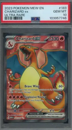 2023 POKEMON SV 151 - MEW EN #183/165 CHARIZARD EX ULTRA RARE PSA 10 - Image 1