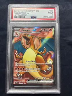 2023 POKEMON SV 151 - MEW EN #183/165 CHARIZARD EX ULTRA RARE PSA 9 G251114 - Image 1