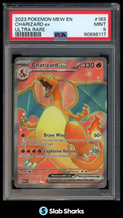2023 POKEMON SV 151 - MEW EN #183/165 CHARIZARD EX ULTRA RARE PSA 9 - Image 1