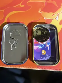 Pokemon TCG Kanto Power Mew and Psyduck Mini Tin EMPTY with coin and card! - Image 2