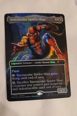 Marvel Magic the Gathering Battle Damage Spectacular Spiderman CARD ONLY - Image 1