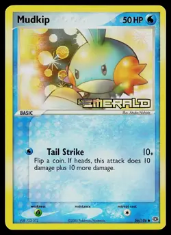 Pokemon Card - Mudkip Emerald 56/106 Common Reverse Holo Stamped - Image 1