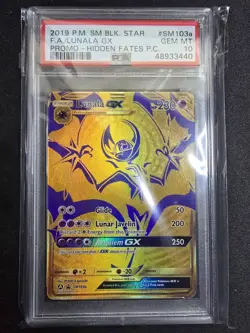2019 Pokemon SM Black Star Promo Full Art/Lunala GX #SM103a PSA 10 - Image 1