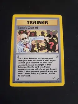 Pokemon Card - Blaine's Quiz #1 Gym Heroes 97/132 Rare WOTC English 2000 - Image 1