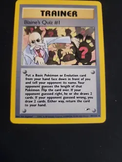 Pokemon Card - Blaine's Quiz #1 Gym Heroes 97/132 Rare WOTC English 2000 - Image 3