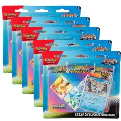 (Set of 5) Pokemon TCG Prismatic Evolutions Tech Sticker Collection New Sealed - Image 1