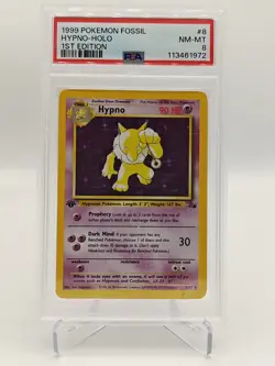 1999 Pokemon Fossil #8 - Hypno - Holo 1st Edition - PSA 8 (NM-MT) - Image 1