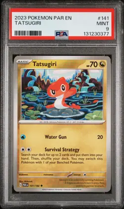 2023 POKEMON PAR EN-PARADOX RIFT #141 TATSUGIRI PSA 9 - Image 1
