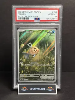2024 Pokemon Ssp En-Surging Sparks Illustration Rare Feebas #198 PSA 10 - Image 1