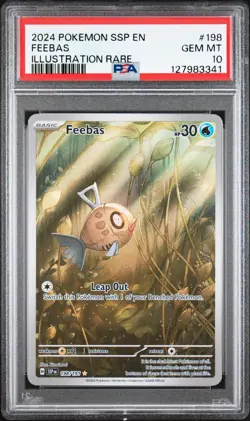 2024 POKEMON SSP EN-SURGING SPARKS ILLUSTRATION RARE #198 FEEBAS PSA 10 - Image 1