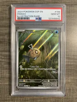 2024 POKEMON SSP EN SURGING SPARKS ILLUSTRATION RARE #198 FEEBAS PSA 10 - Image 1