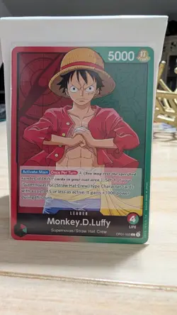Monkey D. Luffy RARE NON DEMO CARD LEADER OP01-003 ONE PIECE TCG NM - Image 1