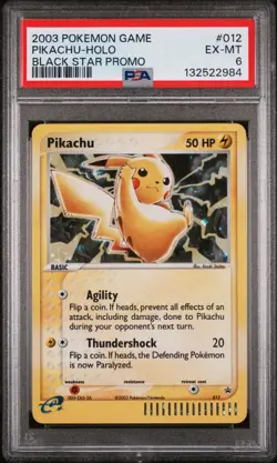 2003 POKEMON BLACK STAR PROMO #012 PIKACHU-HOLO PSA 6 - Image 1