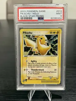 2003 Pokemon Game Pikachu Holo Black Star Promo #012 PSA 9 - Image 1