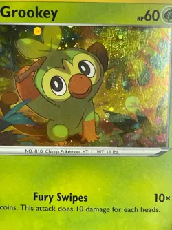 POKEMON GROOKEY 010/202 COMMON COSMOS HOLOFOIL WITH SWIRL SWORD & SHIELD NM CARD - Image 3