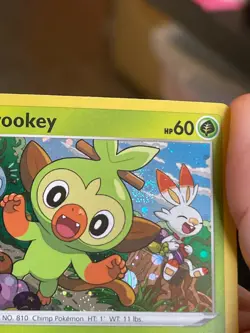 POKEMON GROOKEY SWSH070 PROMO BLACK STAR COSMOS HOLOFOIL WITH SWIRL NM CARD - Image 3