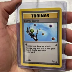 Pokemon Fossil 59/62 Energy Search 1st Edition Pokemon Card Common WOTC NM/MT - Image 2