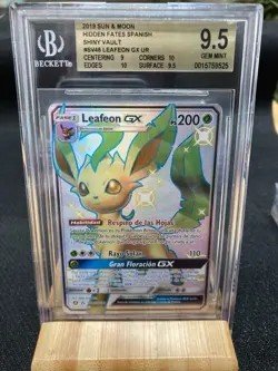~ESP~ SPANISH BGS 9.5 Leafeon GX SV46 Hidden Fates Pokemon Card - Image 1