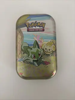 Pokemon TCG Paldea Friends Mini Tin With Opened 57 Cards. - Image 1