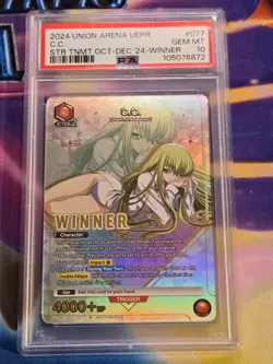 PSA 10 GEM MINT Union Arena C.C. Winner Card UEPR/CGH-1-077 Code Geass English - Image 1