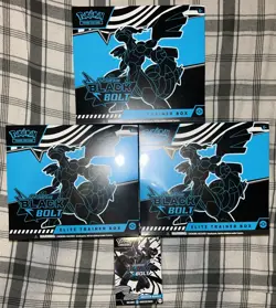 Black Bolt Pokemon Lot! 3 Elite Trainer Boxes + 1 Booster Bundle (Total Of 4) - Image 1