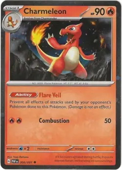 Charmeleon 008/091 Paldean Fates Cosmos Holo Rare Pokemon TCG MINT - Image 1