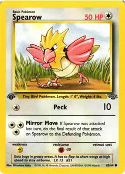 Pokemon TCG Spearow Jungle 62/64 Regular 1st Edition Common VLP - Image 1