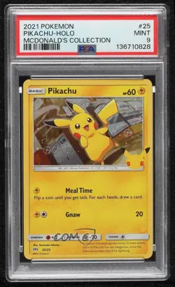 Pikachu Confetti Holo Pokemon Sword & Shield McDonald's Collection PSA 9 MINT - Image 1