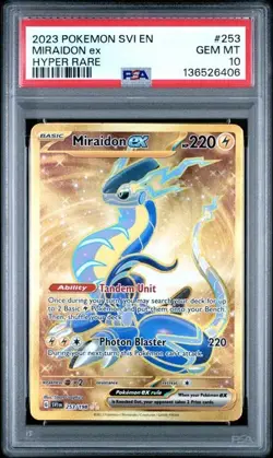 2023 Pokemon Svi EN-Scarlet & Violet Miraidon EX Hyper Rare #253 PSA 10 - Image 1