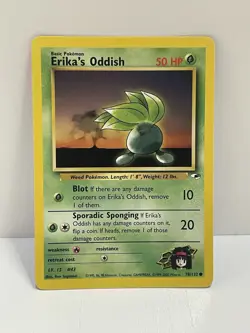 Pokemon WOTC TCG Vintage Erika's Oddish 078/132 Gym Heroes Regular LP - Image 1