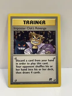Pokemon WOTC TCG Vintage Imposter Oak's Revenge 76/82 Team Rocket Regular MP - Image 1
