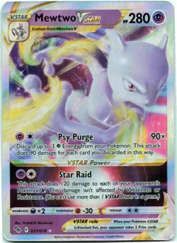 Mewtwo VSTAR Ultra Rare Pokemon GO PGO Psychic Holo 031/078 NM - Image 1