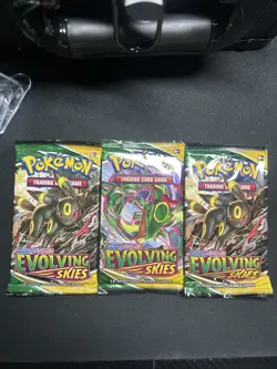 Pokemon TCG Sword & Shield Evolving Skies Factory Sealed Booster Pack Lot Of 3 - Image 1