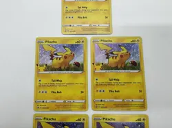 Pikachu SWSH039 Black Star Promo 25th Anniversary Stamped Holo Pokemon Lot Of 5 - Image 3
