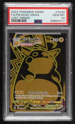 Full Art Pikachu VMAX Pokemon Sword & Shield Lost Origin Trainer Gallery PSA 10 - Image 1