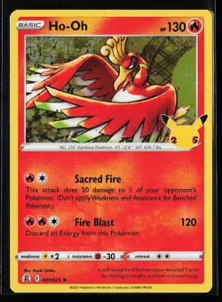 Pokemon TCG: Ho-Oh Holo Rare - Celebrations 25th - 001/025 - Image 1