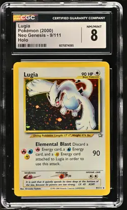CGC 8 Lugia 2000 Neo Genesis 9/111 Holo Pokemon Card - Image 1