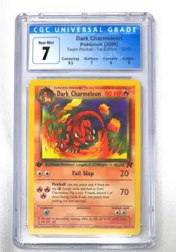 2000 Pokemon Team Rocket 1st Edition #32/82 Dark Charmeleon CGC 7 NM - Image 1