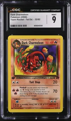 CGC 9 MINT Dark Charmeleon 1st Edition 32/82 Pokemon Team Rocket Rare (PSA/BGS) - Image 1