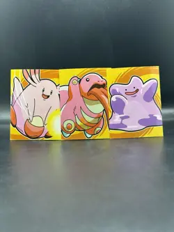 Chansey Lickitung Ditto Attacks Sticker Kanto Set Pokemon Set Of 3 - Image 1
