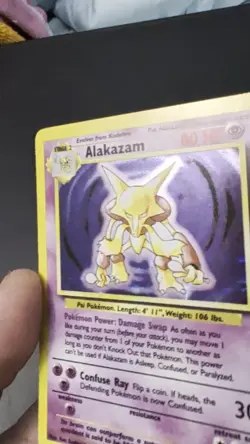 Pokemon TCG Alakazam 001/102 Base Set 80 HP Holo Rare Holo English - Image 2