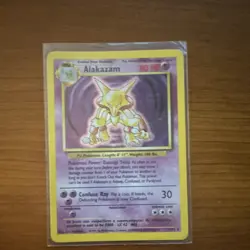 Pokemon TCG Alakazam Base Set 001/102 Holo Rare 80 HP Confuse Ray 1999 - Image 1